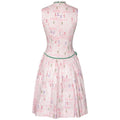 1950s Pink Cotton Dancing Man Novelty Print Dress