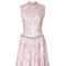 1950s Pink Cotton Dancing Man Novelty Print Dress