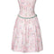 1950s Pink Cotton Dancing Man Novelty Print Dress