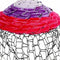 1950s Pink & Purple Ribbonwork Veiled Hat Topper