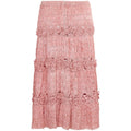 1950s Rare Pink Woven Raffia Skirt With Crochet Detail