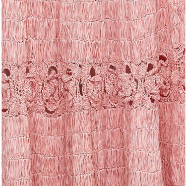 ARCHIVE: 1950s Rare Pink Woven Raffia Skirt With Crochet Detail
