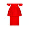 1950s Red Cotton Dress with Embroidered Peplum