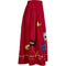 1950s Red Cotton Skirt With Floral Novelty Appliqué