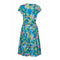 1950s Riddella Green Blue and Pink Floral Cotton Dress