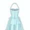 1950s Ruffle Turquoise Layered Net Prom Halterneck Dress