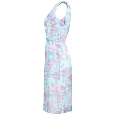 ARCHIVE - 1950s Saks Fifth Avenue Embossed Pastel Wiggle Dress