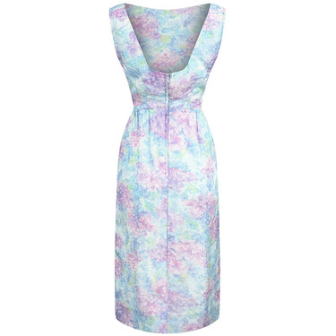 ARCHIVE - 1950s Saks Fifth Avenue Embossed Pastel Wiggle Dress