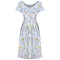 1950s Sambo Fashions Cotton Floral Print Dress With Full Skirt
