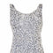 1950s Silver Beaded Dress with Tulle Applique With Crystal Rhinestones