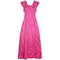 1950s Swiss Pink Jacquard Print Floral Ball Gown