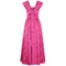 1950s Swiss Pink Jacquard Print Floral Ball Gown