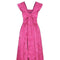 1950s Swiss Pink Jacquard Print Floral Ball Gown