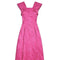 1950s Swiss Pink Jacquard Print Floral Ball Gown