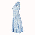 1950s Toile de Jouy Print Blue and White Cotton Dress