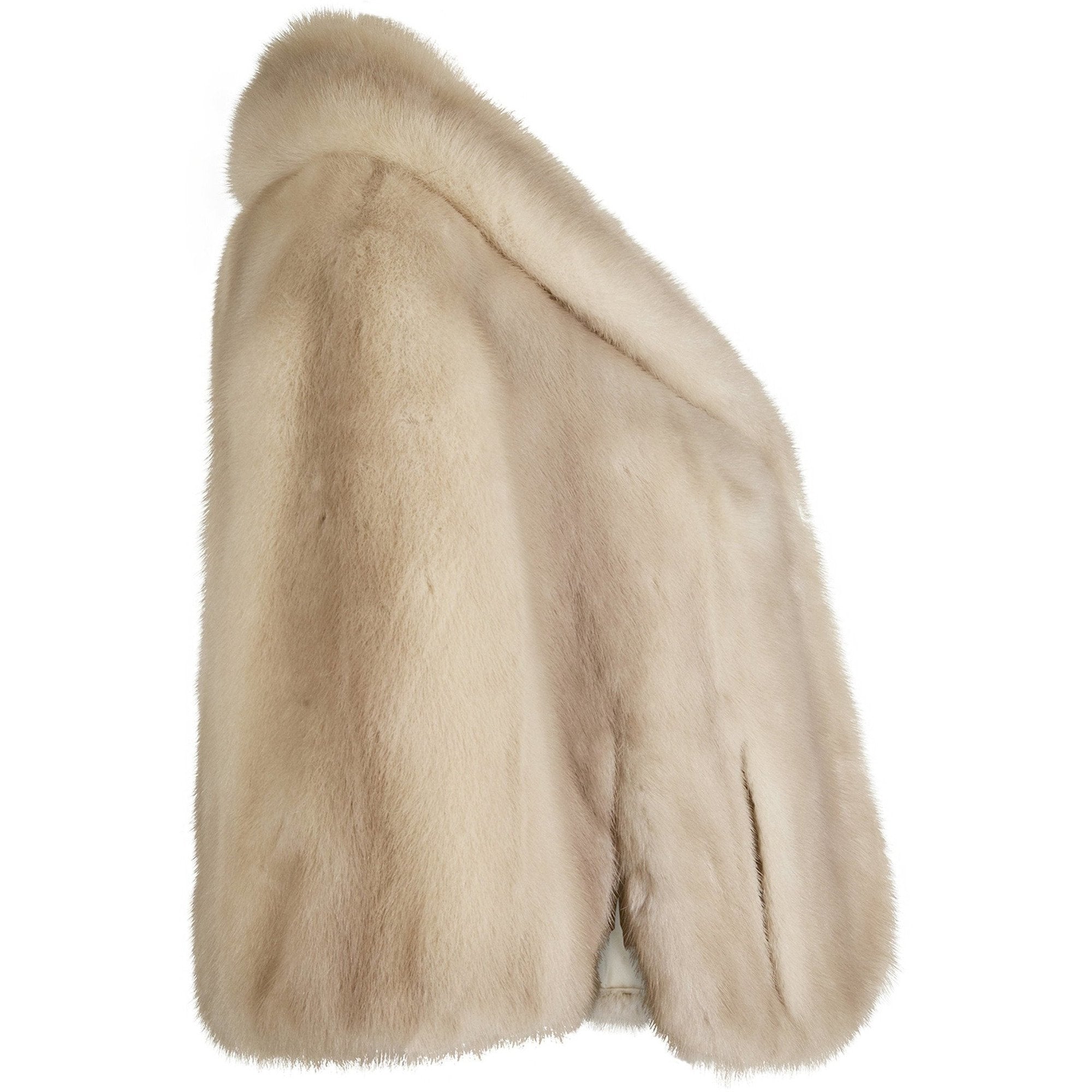 1950s Wards Silk Lined Silver Mink Cape Jacket