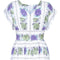 1950s White Cotton Floral Dress With Rose Print