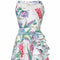 1950s White Organza Gown With Floral Print Overlay and Fitted Bodice