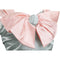 1950s Worth Demi Couture Silver Grey and Pale Pink Satin Dress