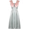 1950s Worth Demi Couture Silver Grey and Pale Pink Satin Dress