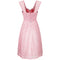 1950s Worth Haute Couture Pink and White Tulle Dress With Organza Bud Appliqués
