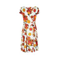 1950s Abstract Floral Print Cotton Dress