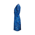 1950s Blue Floral Wiggle Dress