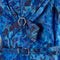 1950s Blue Floral Wiggle Dress