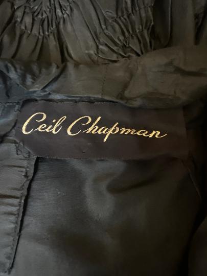 1950s Ceil Chapman Black Silk Taffeta Full Circle Dress