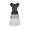 ARCHIVE: 1950s Harrods Grey Gradient Embroidered Dress
