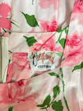 1950s California Cottons Pink Floral Rose Print Cotton Dress with Bolero Jacket-Dress-CIRCA VINTAGE LONDON