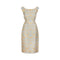 ARCHIVE: 1950s Jean Desses Blue and Gold Brocade Dress Suit