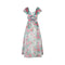 1950s Jenners Rose Print Organza Maxi Dress