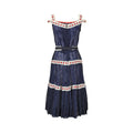 ARCHIVE: 1950s Navy Cotton Swiss-Dot Lace Dress with Matching Shawl