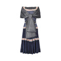 ARCHIVE: 1950s Navy Cotton Swiss-Dot Lace Dress with Matching Shawl