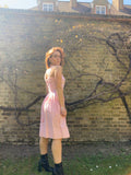 1950s Pink and White Gingham Check Sequinned Dress-Dress-CIRCA VINTAGE LONDON