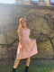 1950s Pink and White Gingham Check Sequinned Dress-Dress-CIRCA VINTAGE LONDON