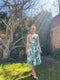 1950s Silk Floral Dress with Scarf-Dress-CIRCA VINTAGE LONDON