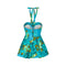 ARCHIVE - 1950s Turquoise Rose Print Two-piece Swimwear
