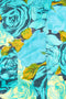 ARCHIVE - 1950s Turquoise Rose Print Two-piece Swimwear