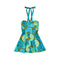 ARCHIVE - 1950s Turquoise Rose Print Two-piece Swimwear
