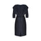ARCHIVE: 1950s Navy Silk Shawl Collar Dress