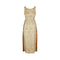 ARCHIVE: 1950s Golden Yellow Floral Jacquard Dress with Train