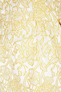 ARCHIVE: 1950s Golden Yellow Floral Jacquard Dress with Train