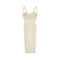 1950s French Haute Couture Cream Lace Bustier Dress