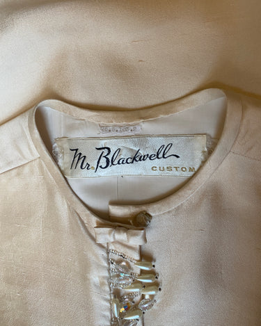 1960’s Mr Blackwell Ivory Silk Jacket-CIRCA VINTAGE LONDON