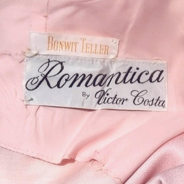 ARCHIVE - 1960’s Victor Costa Pale Pink Satin Dress with Rhinestone Belt