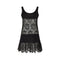 1960s Gerald McCann Black Satin and Floral Lace Cutout Dress