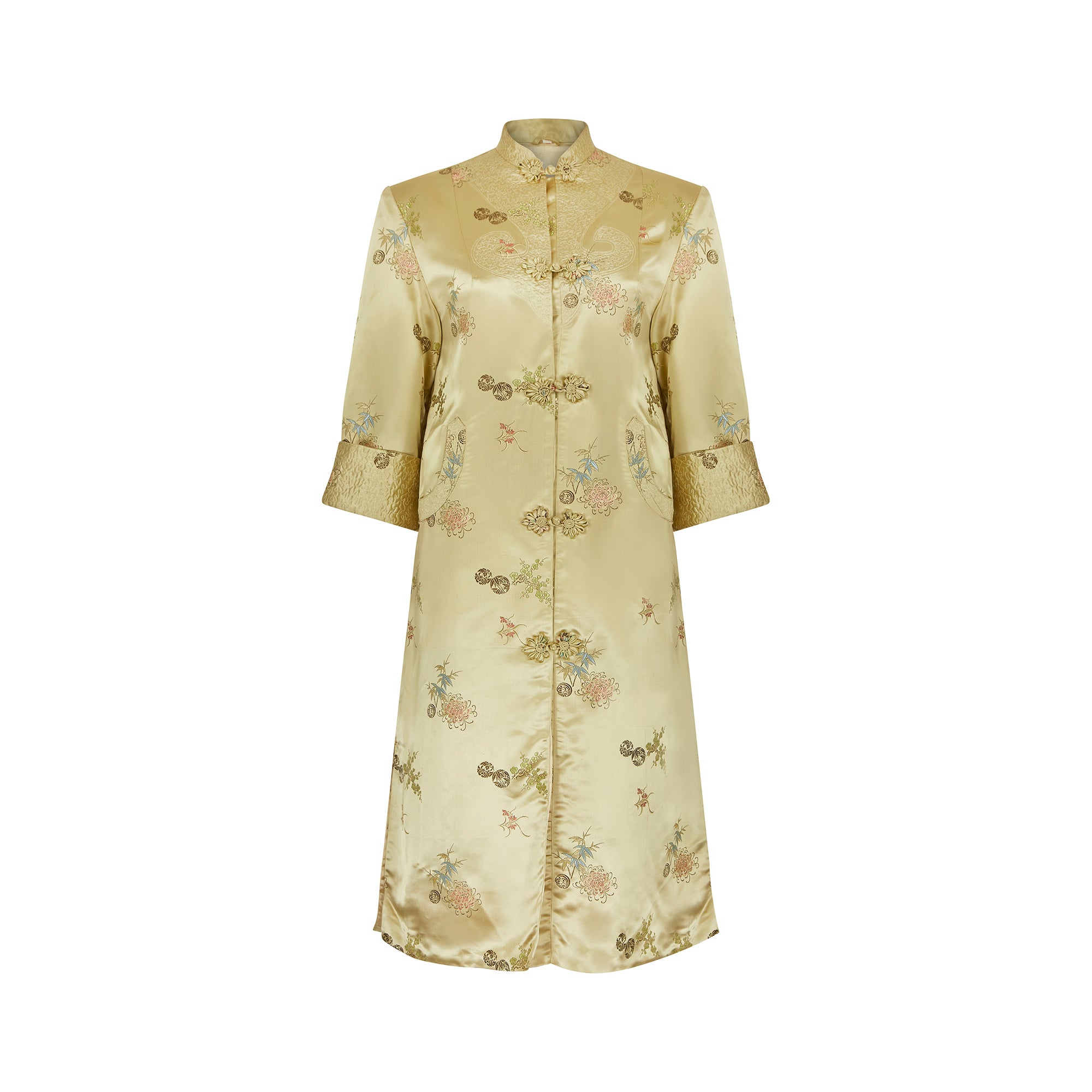 1960s Chinese Export Gold Jacquard Coat