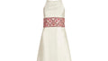 1960s Contessa Cream Silk Dress with Pink Embellished Waistband